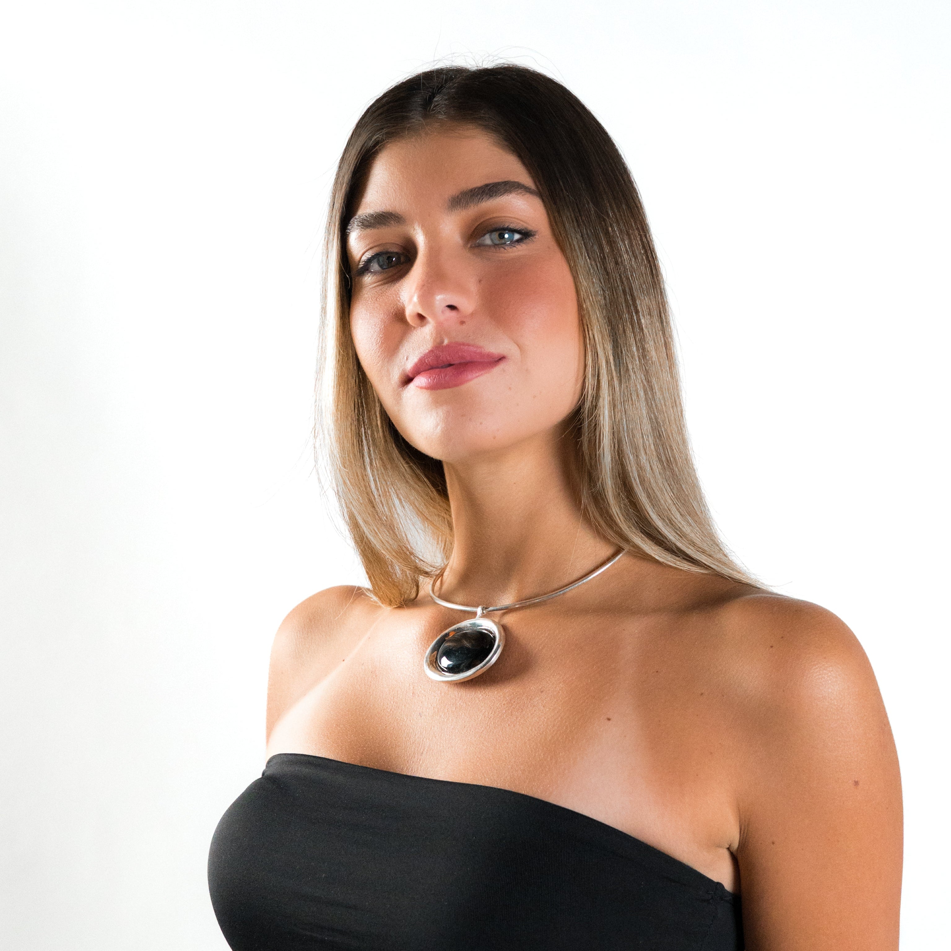 Obsidian Halo Necklace