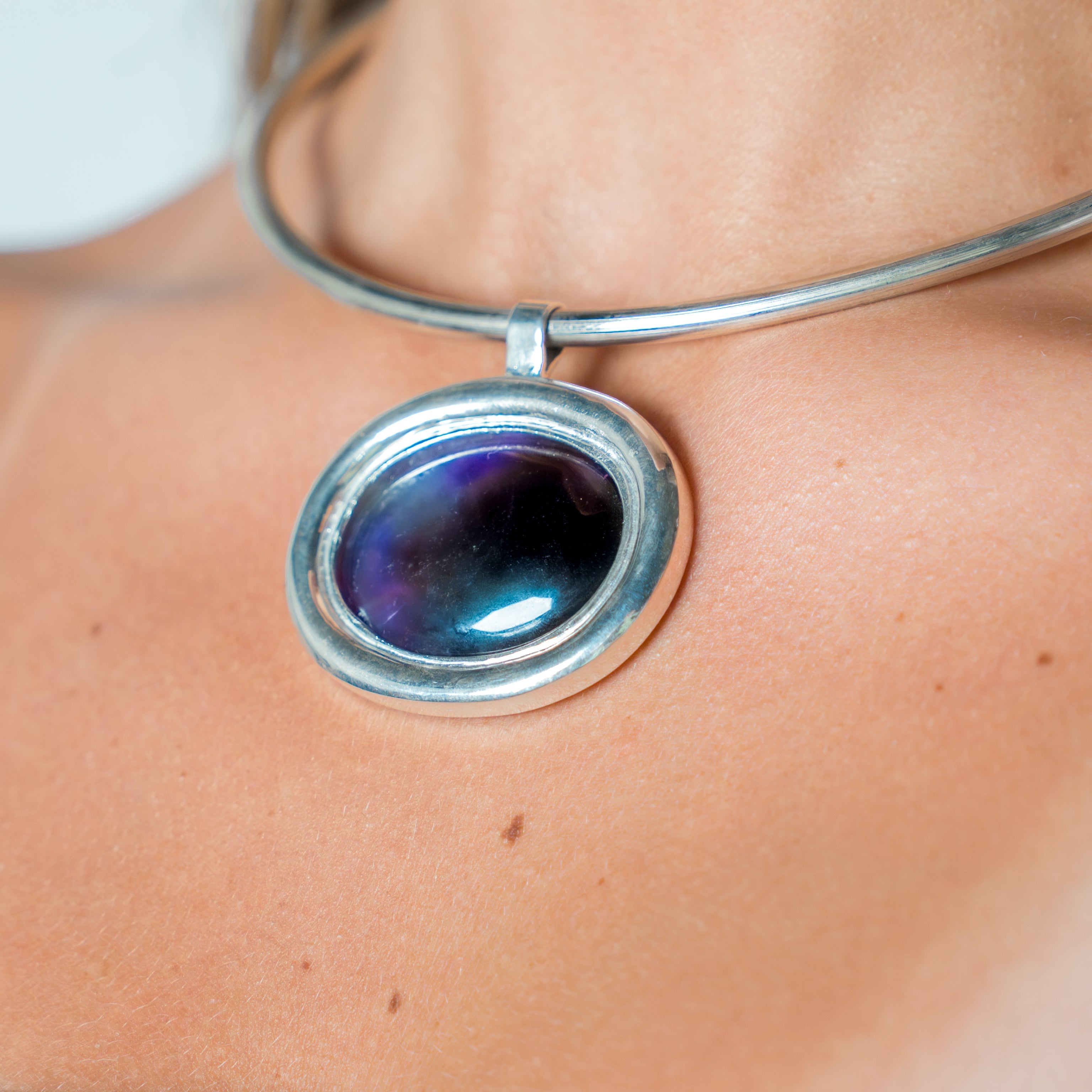 Obsidian Halo Necklace