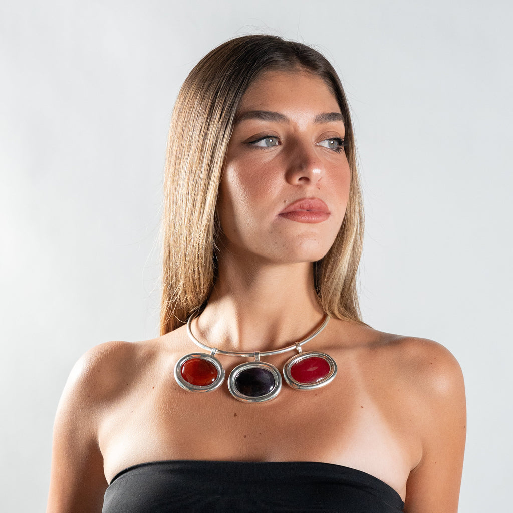 Crimson Trinity Necklace