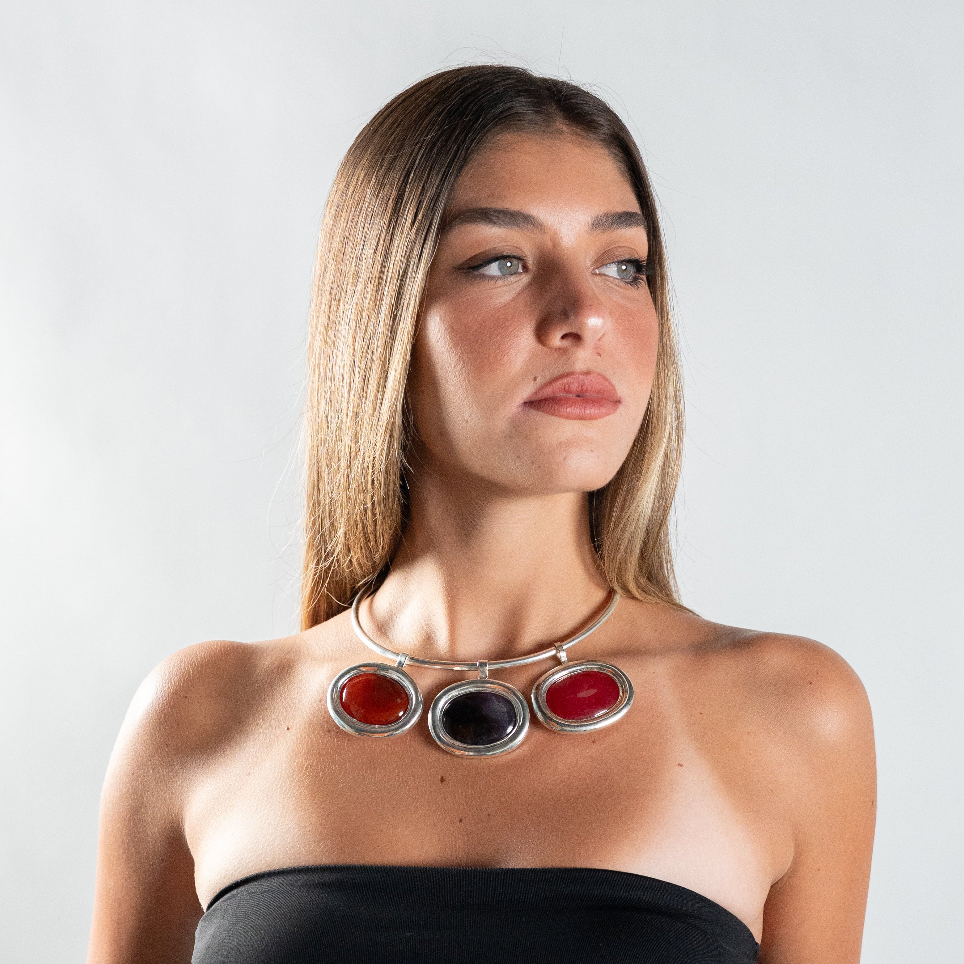 Crimson Trinity Necklace